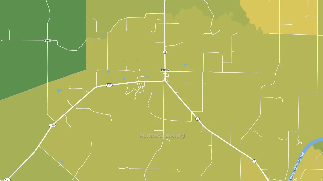 Ruma, IL Map of Theft Rates