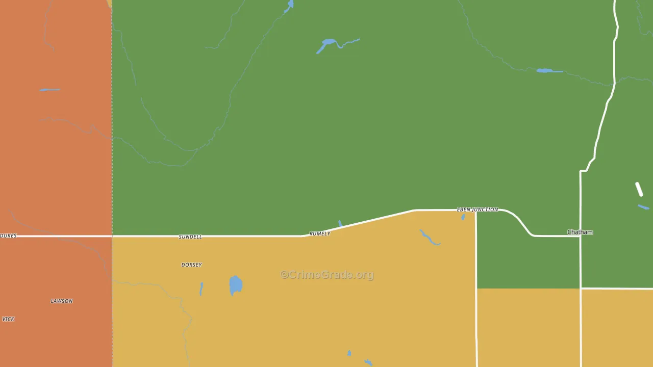 Rumely, MI Map of Theft Rates