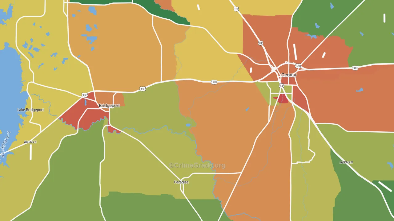 Runaway Bay, TX Map of Theft Rates