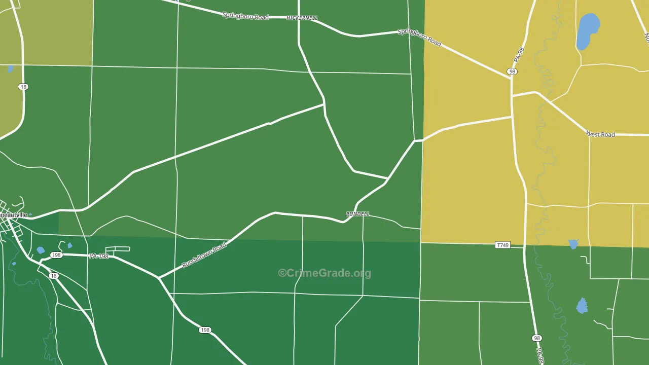 Rundell, PA Map of Theft Rates