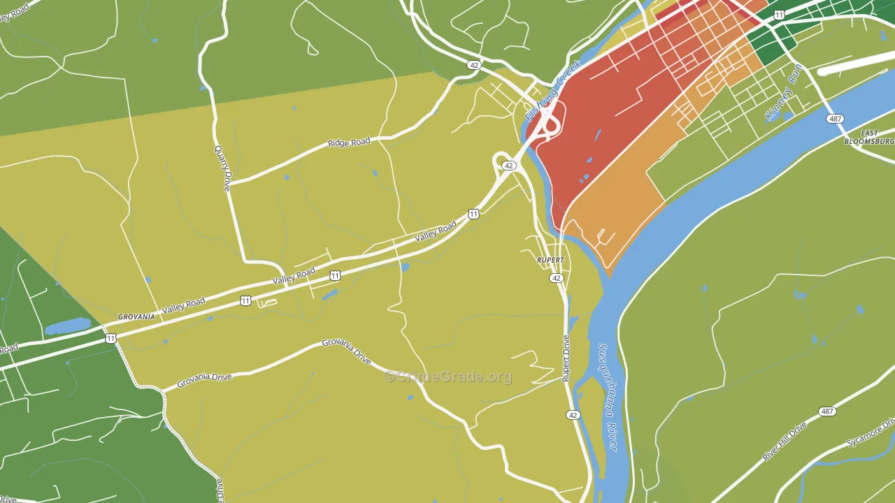 Rupert, PA Map of Theft Rates
