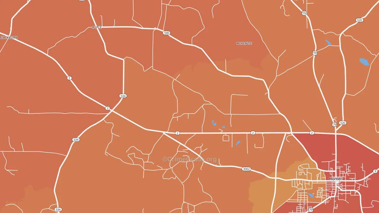 Ruple, LA Map of Theft Rates