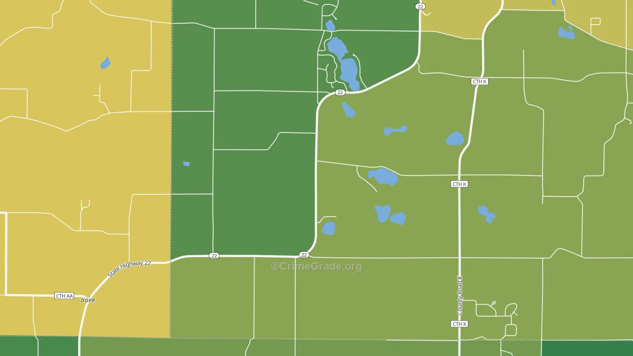 Rural, WI Map of Theft Rates