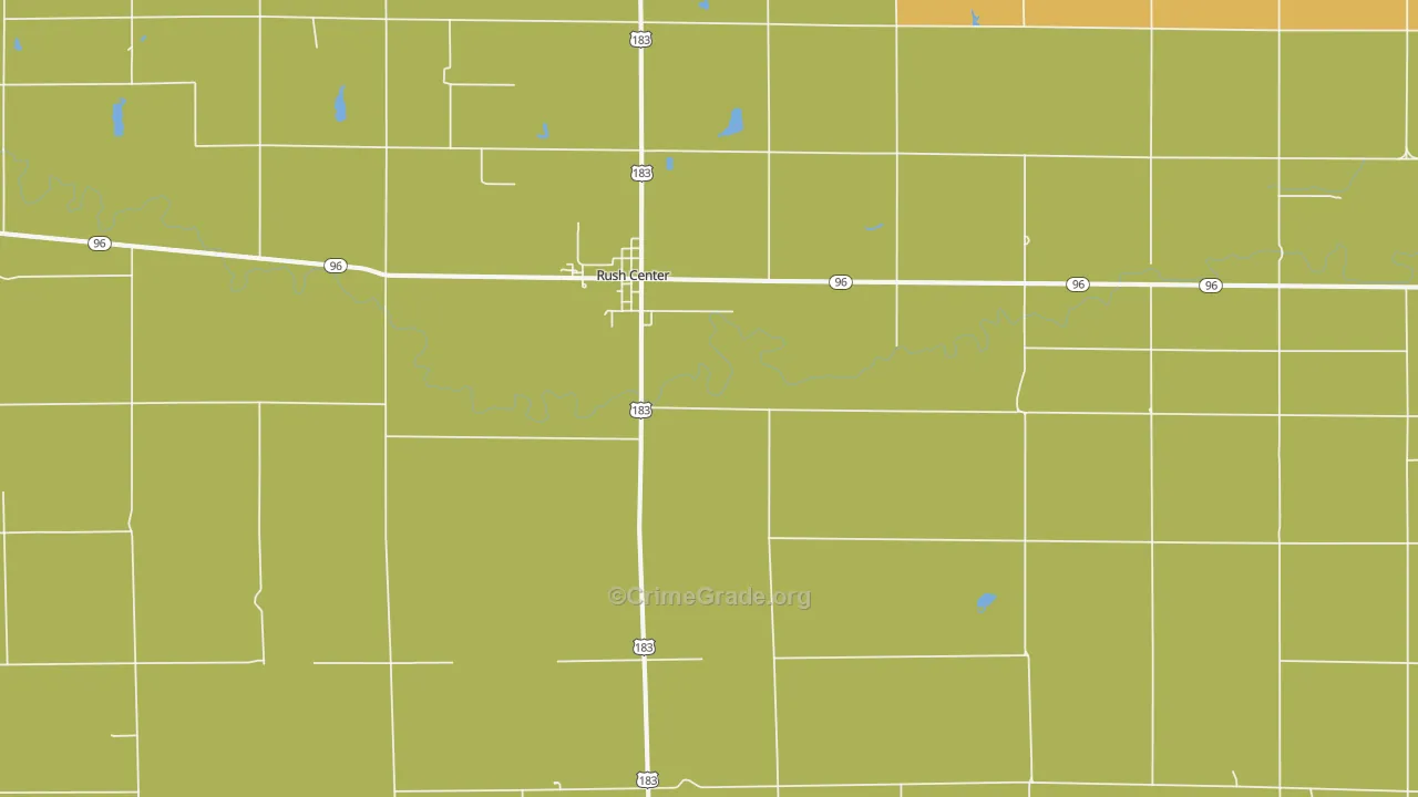 Rush Center, KS Map of Theft Rates