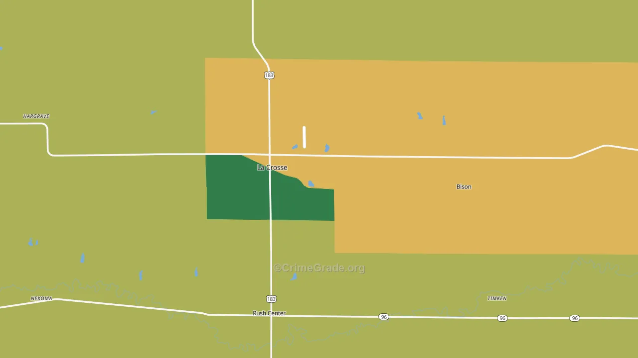 Rush County, KS Map of Theft Rates