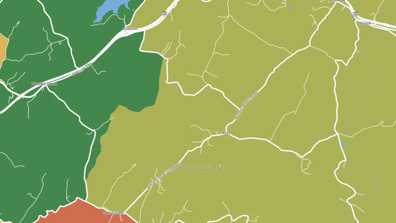 Rush, MD Map of Theft Rates