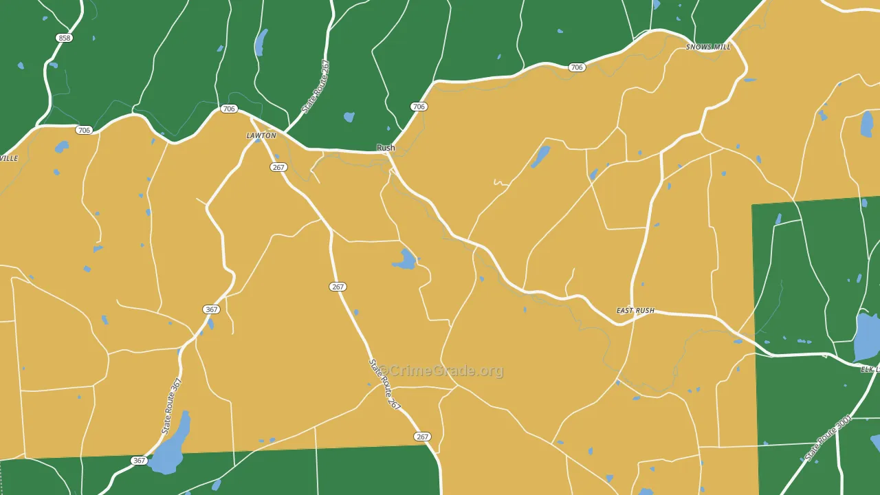 Rush, PA Map of Theft Rates