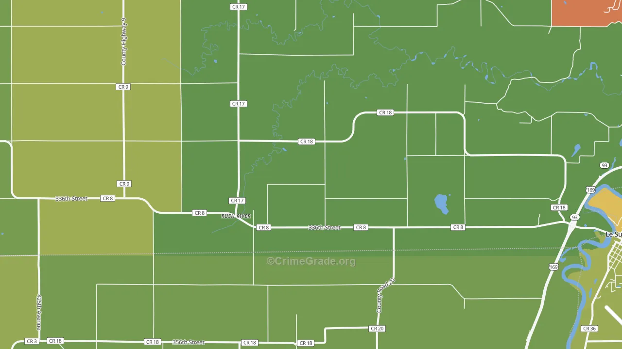Rush River, MN Map of Theft Rates