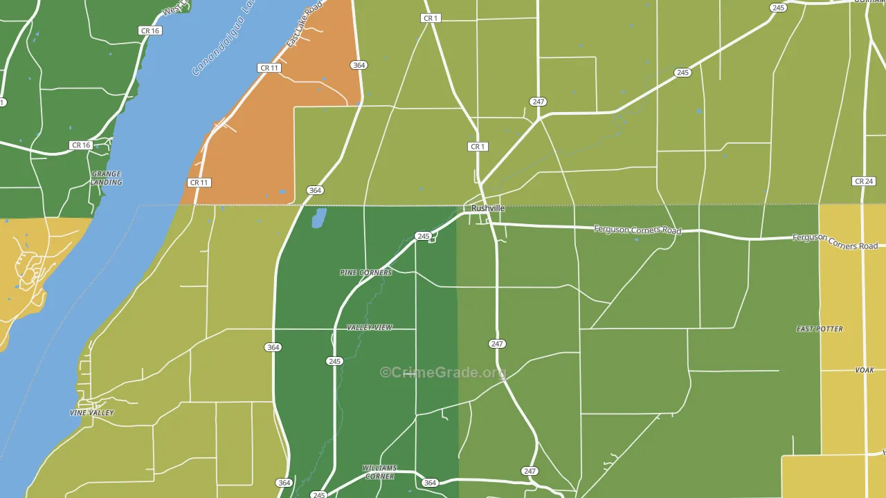 Rushville, NY Map of Theft Rates