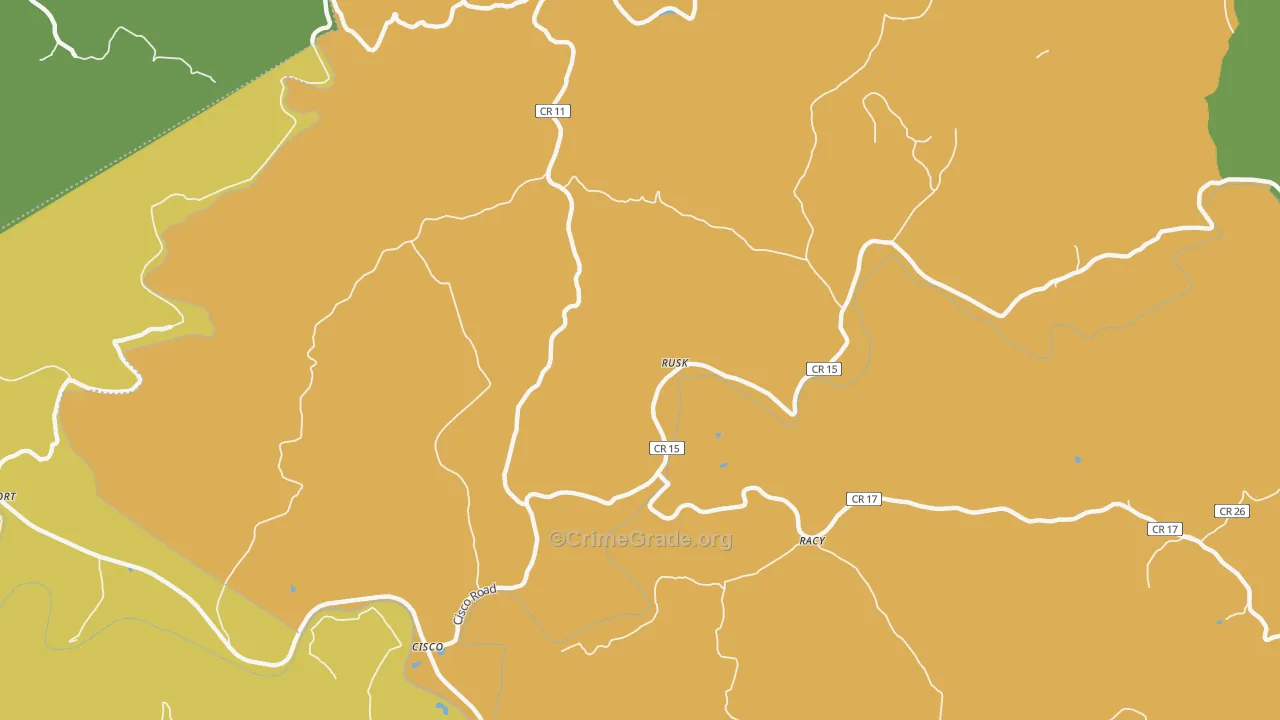 Rusk, WV Map of Theft Rates