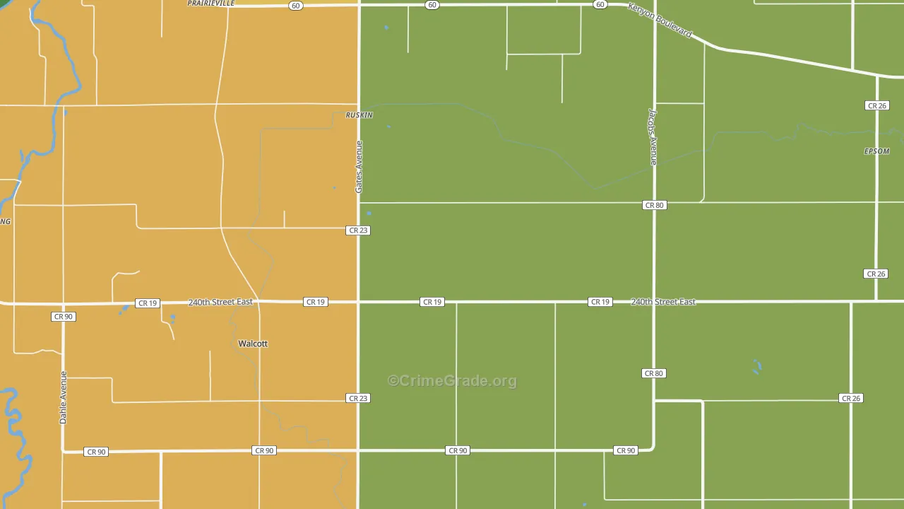 Ruskin, MN Map of Theft Rates