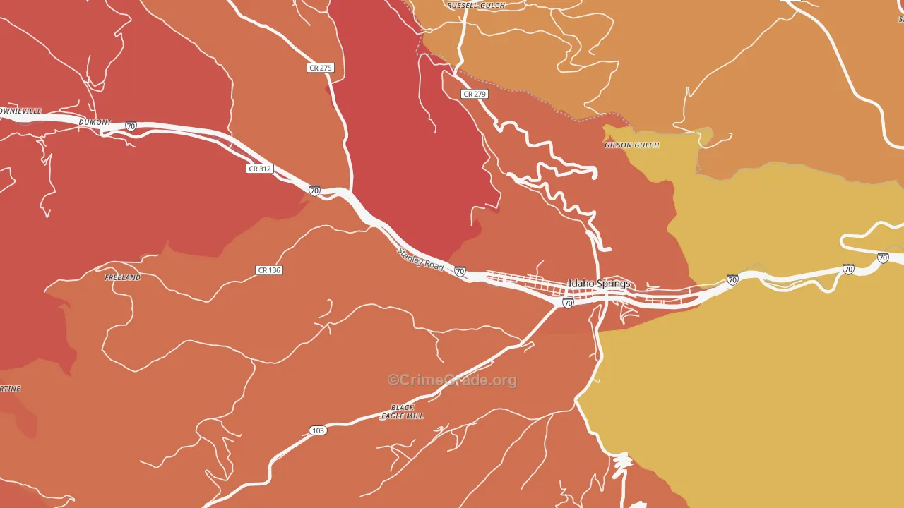 Russell Gulch, CO Map of Theft Rates