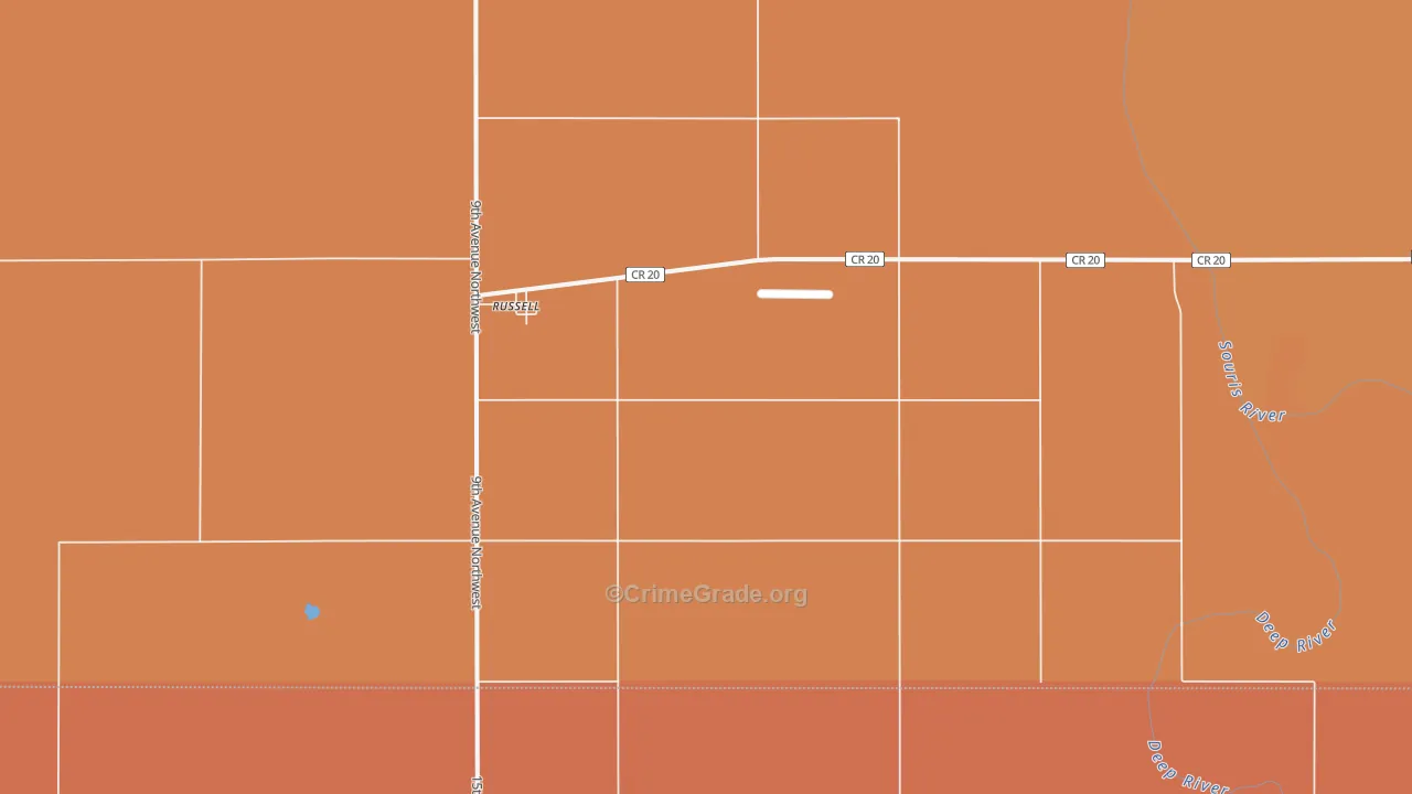 Russell, ND Map of Theft Rates