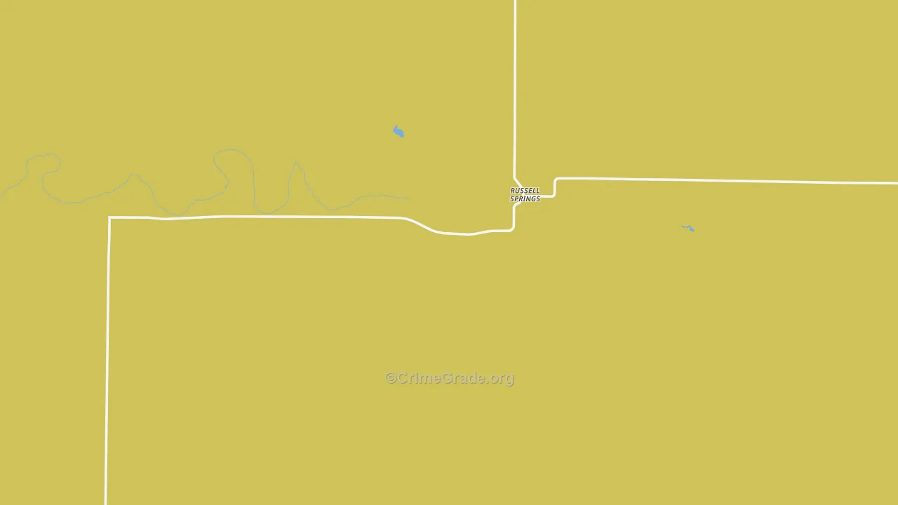 Russell Springs, KS Map of Theft Rates