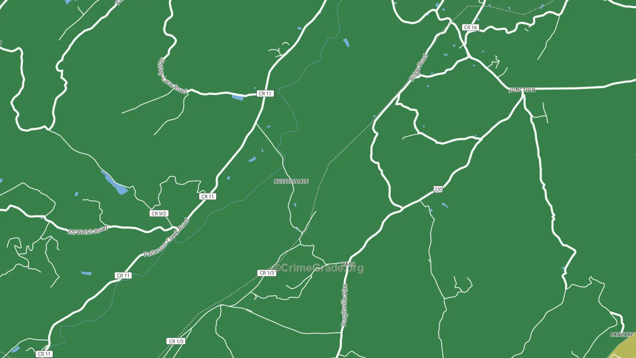 Russelldale, WV Map of Theft Rates