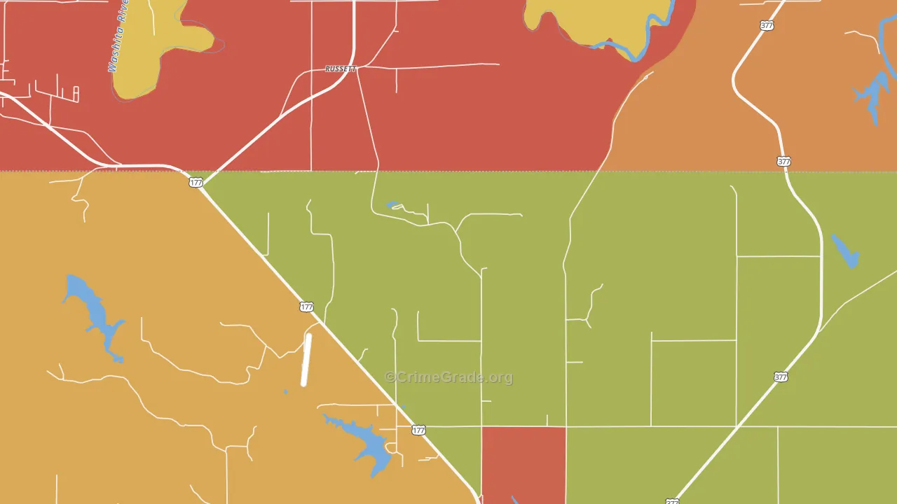 Russett, OK Map of Theft Rates
