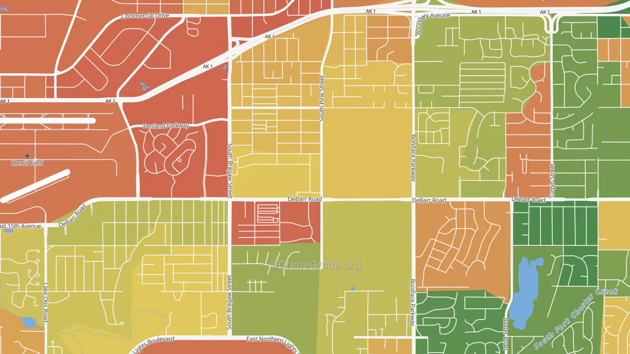 Russian Jack Park, Anchorage, AK Map of Theft Rates