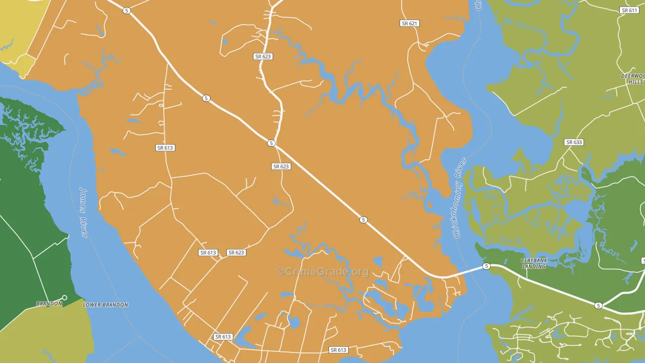 Rustic, VA Map of Theft Rates