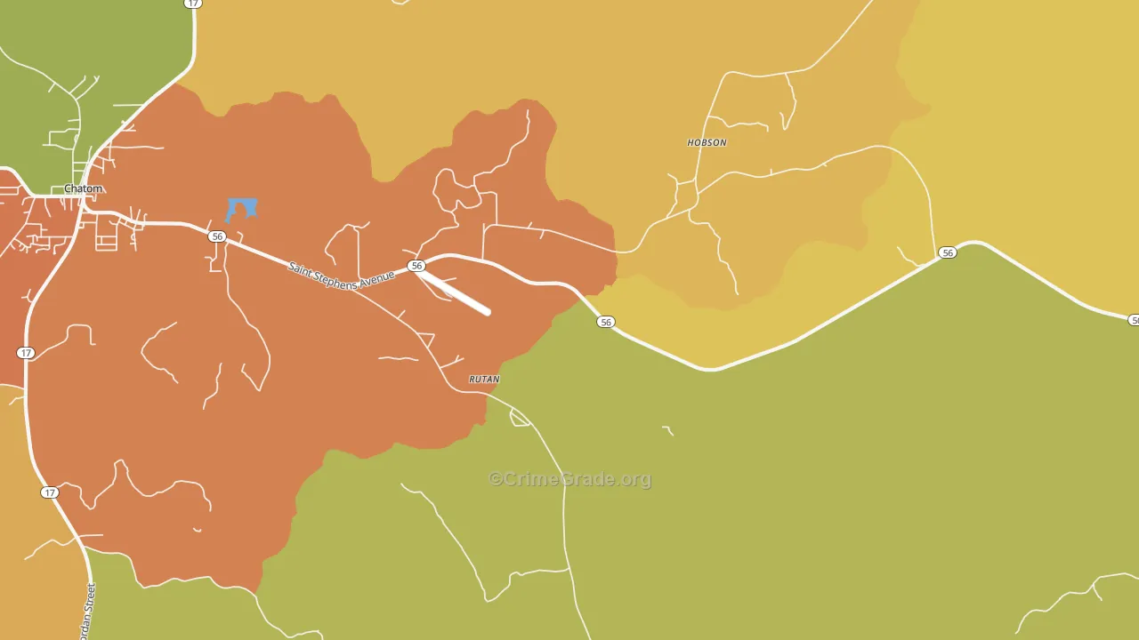 Rutan, AL Map of Theft Rates