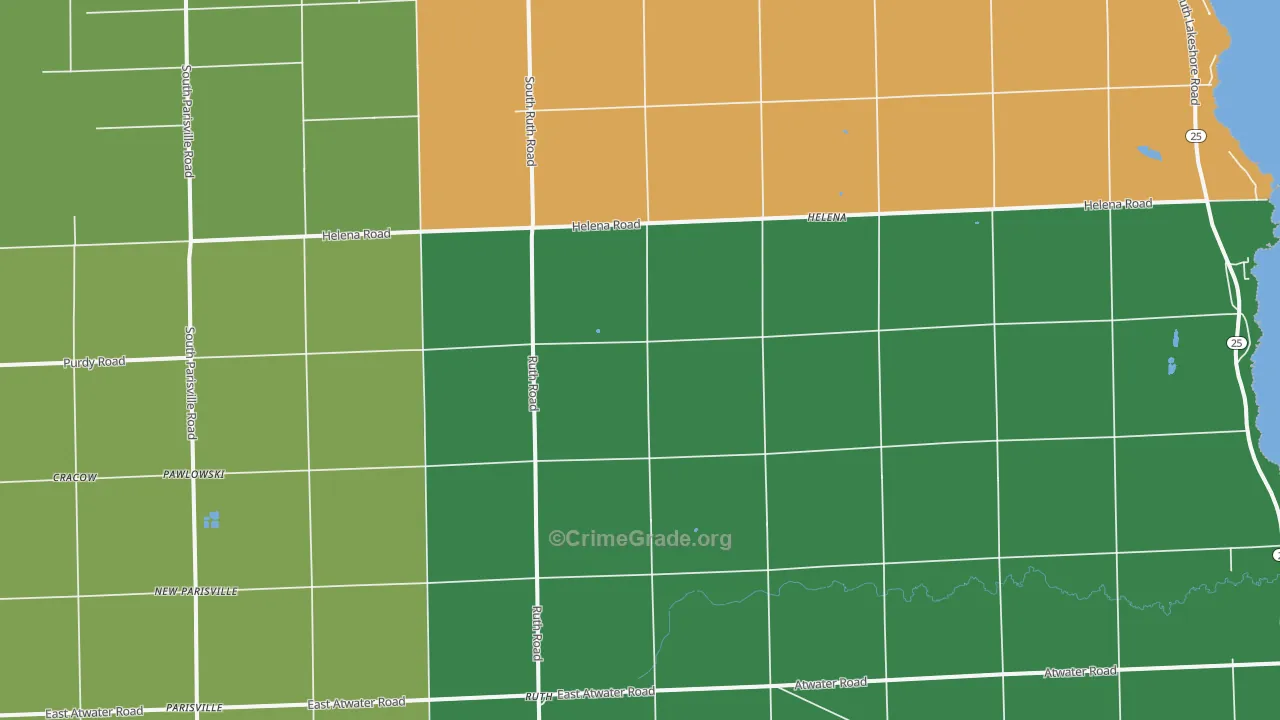 Ruth, MI Map of Theft Rates