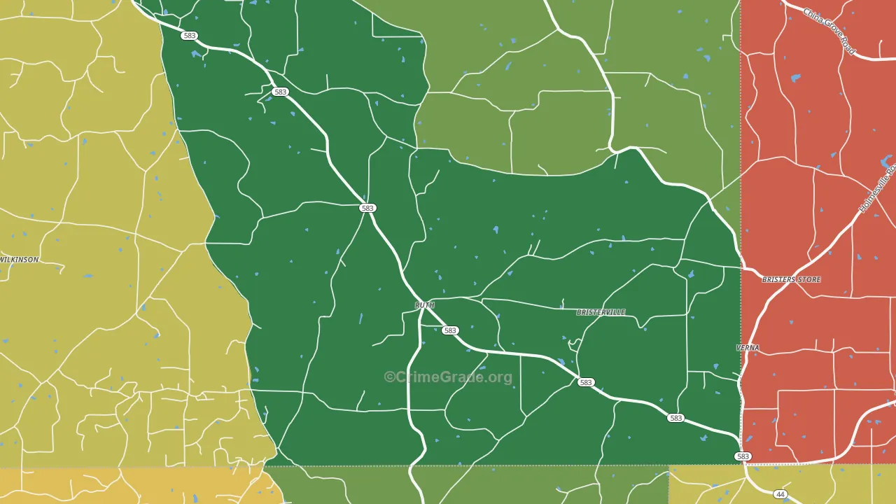 Ruth, MS Map of Theft Rates