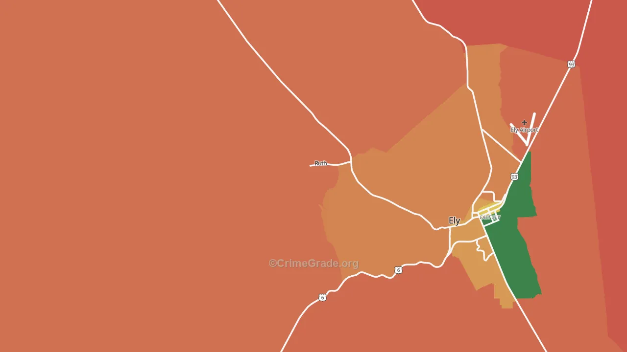 Ruth, NV Map of Theft Rates