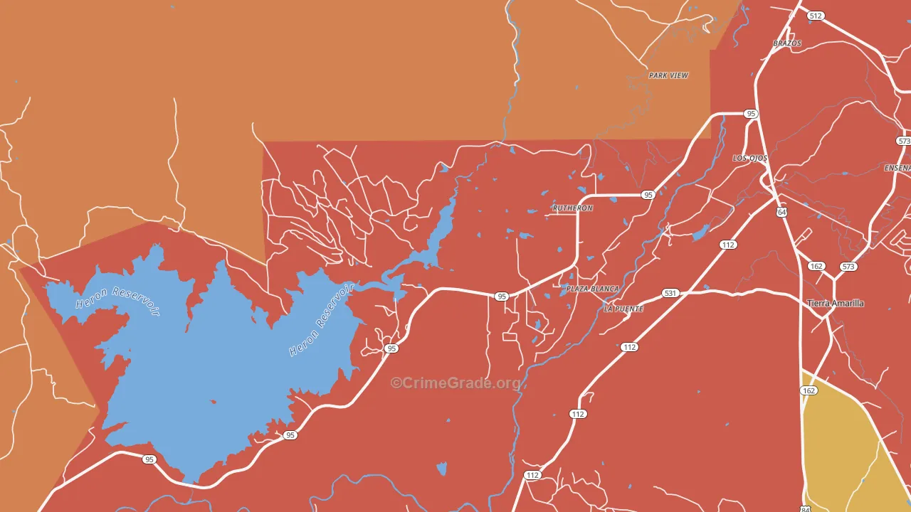 Rutheron, NM Map of Theft Rates