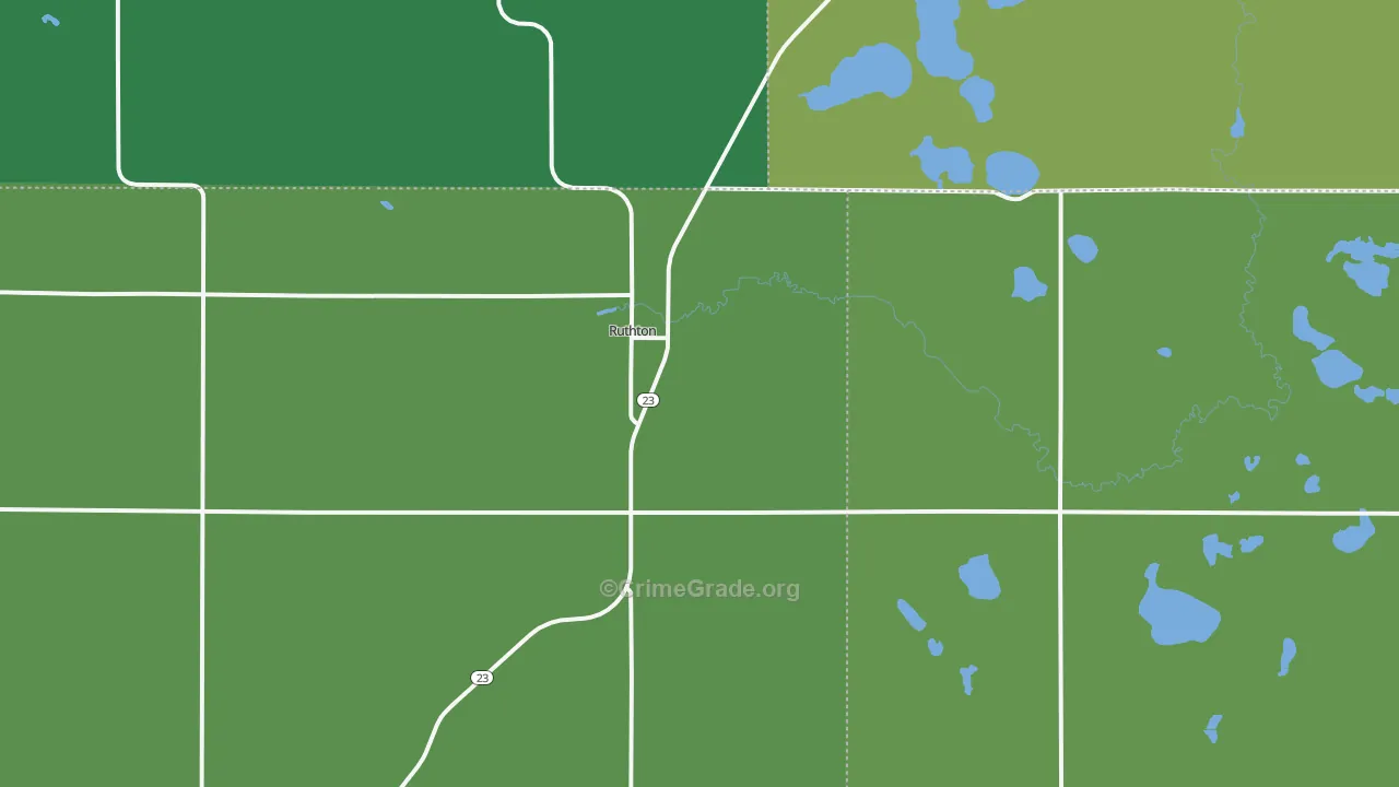 Ruthton, MN Map of Theft Rates