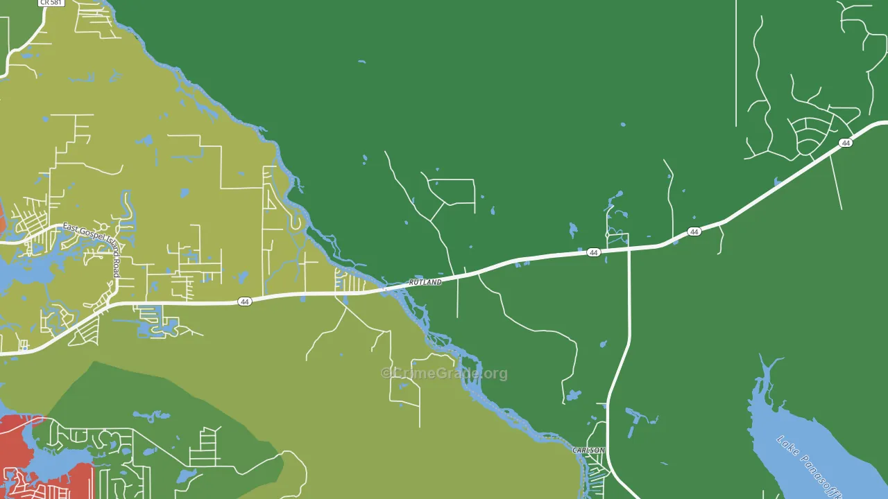 Rutland, FL Map of Theft Rates