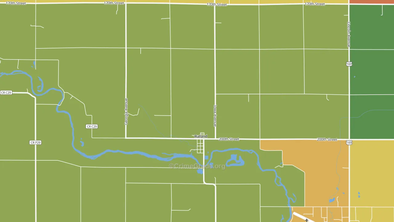 Rutland, IA Map of Theft Rates