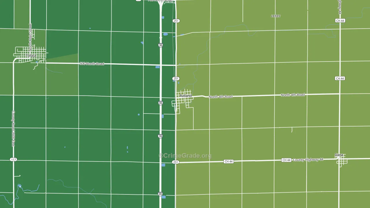 Rutland, IL Map of Theft Rates