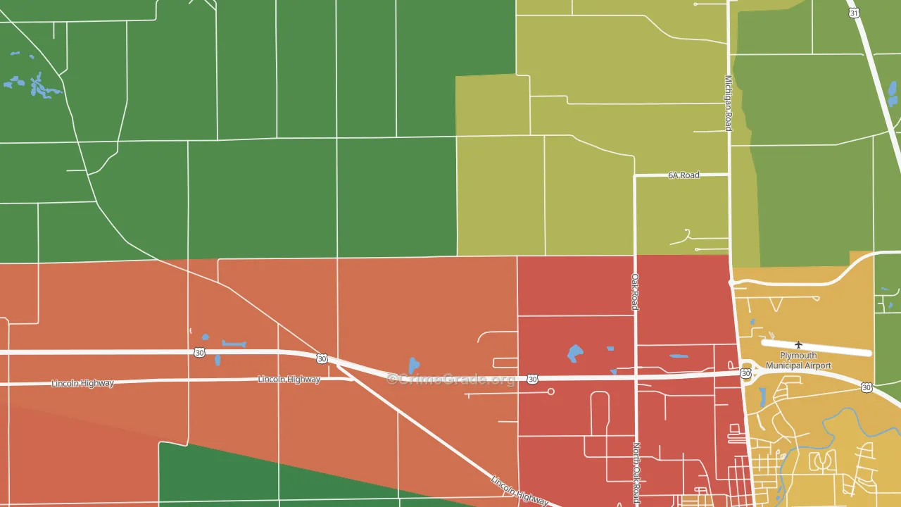 Rutland, IN Map of Theft Rates