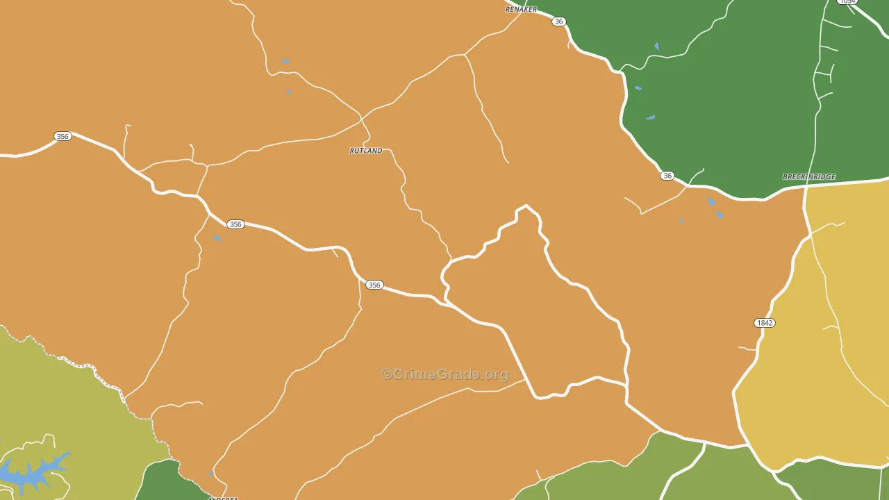 Rutland, KY Map of Theft Rates