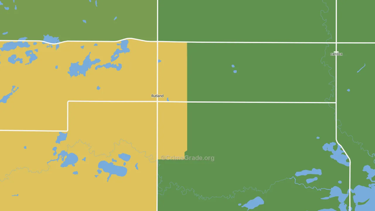Rutland, ND Map of Theft Rates