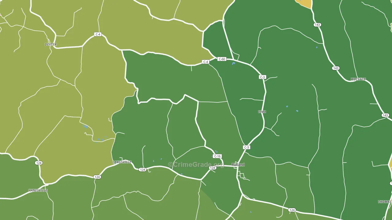 Rutland, OH Map of Theft Rates