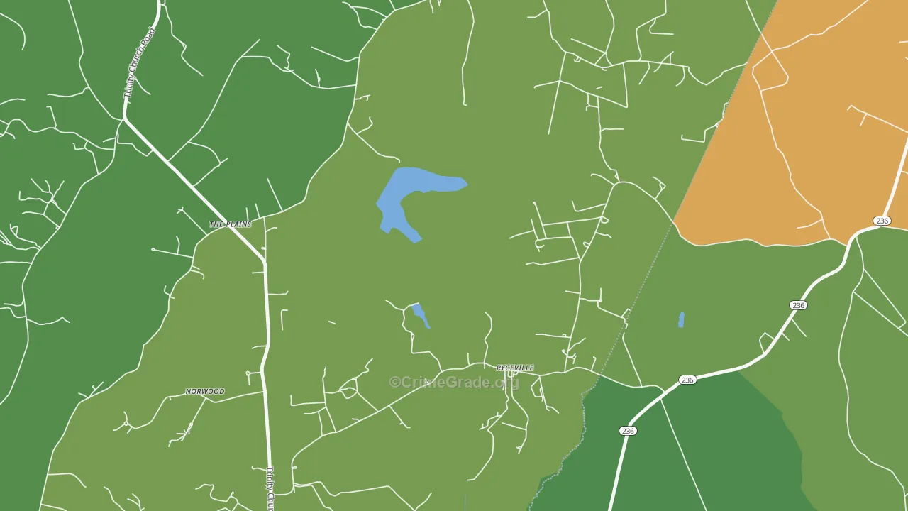 Ryceville, MD Map of Theft Rates