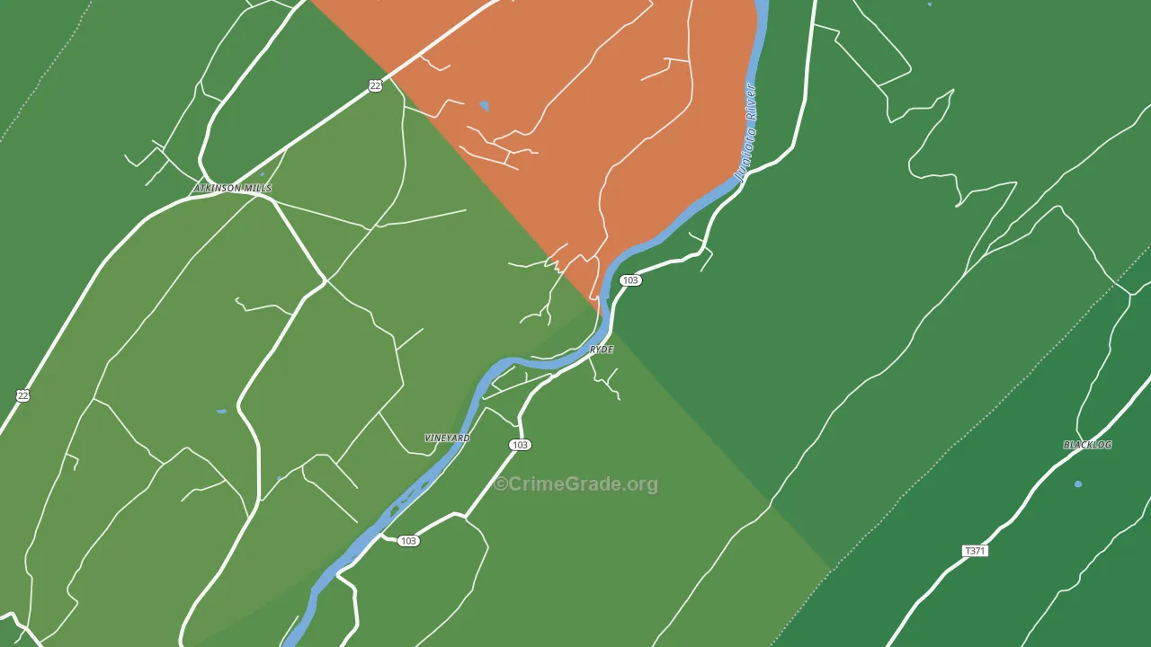 Ryde, PA Map of Theft Rates