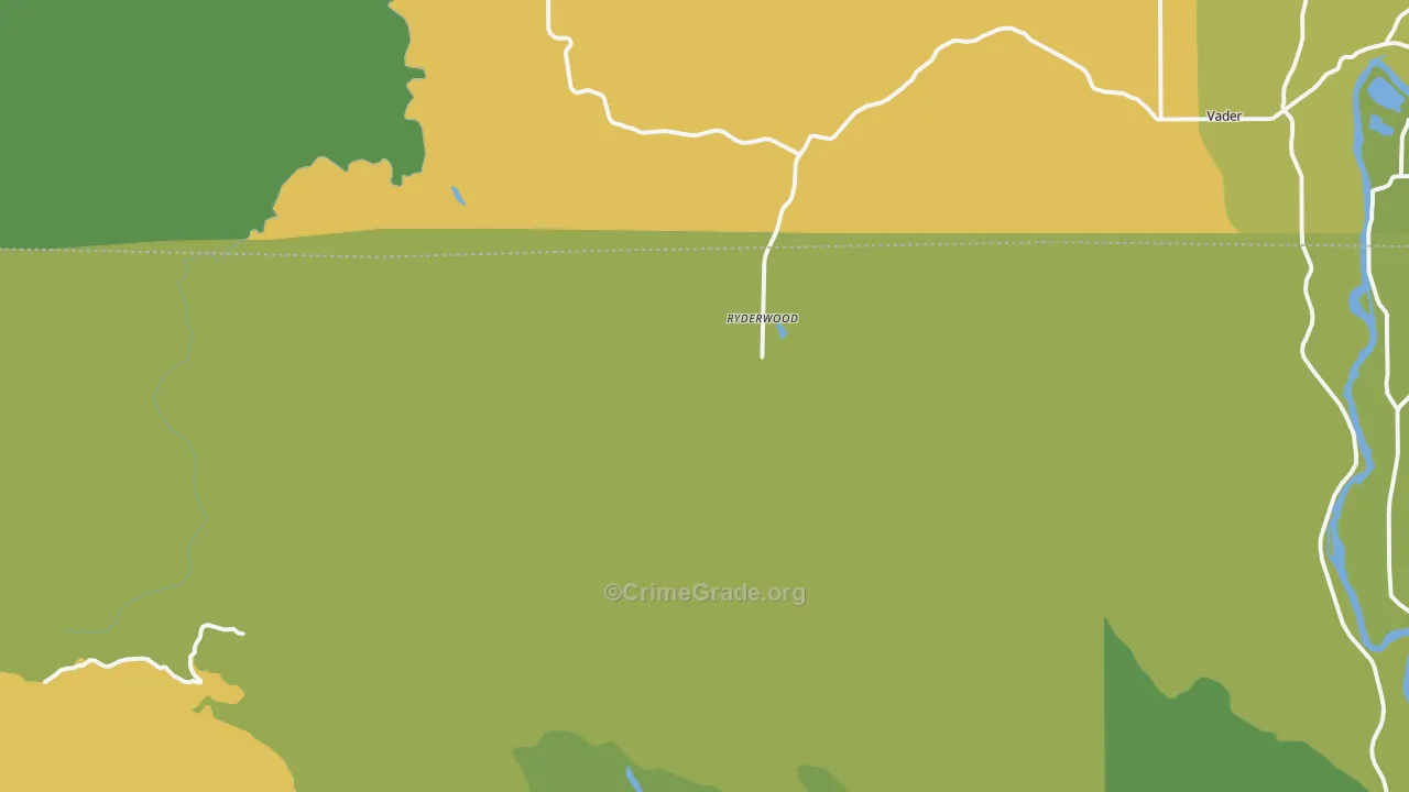 Ryderwood, WA Map of Theft Rates