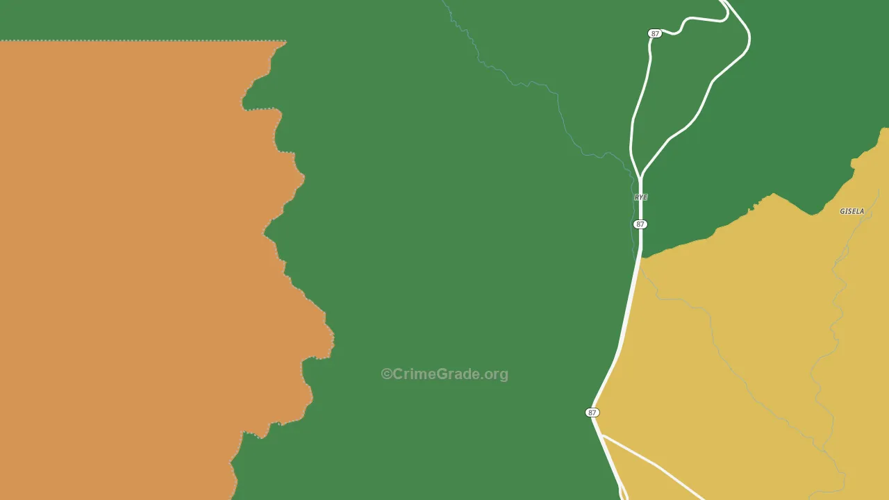 Rye, AZ Map of Theft Rates