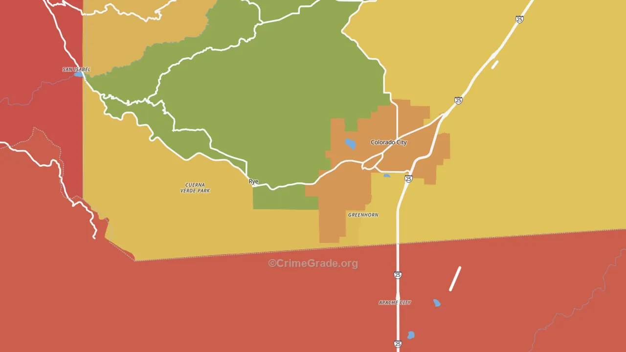 Rye, CO Map of Theft Rates