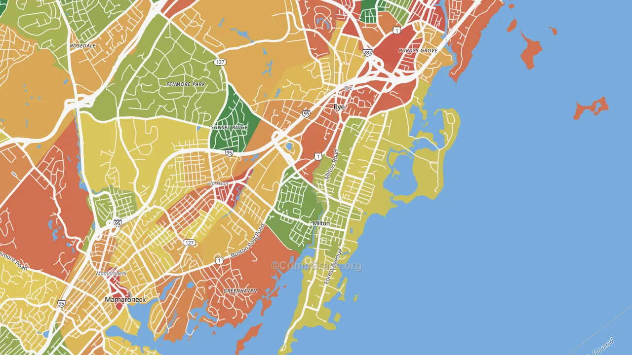 Rye, NY Map of Theft Rates