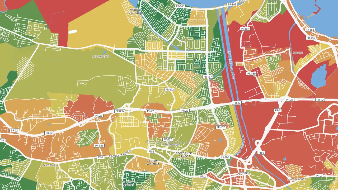 Sabana Seca, PR Map of Theft Rates