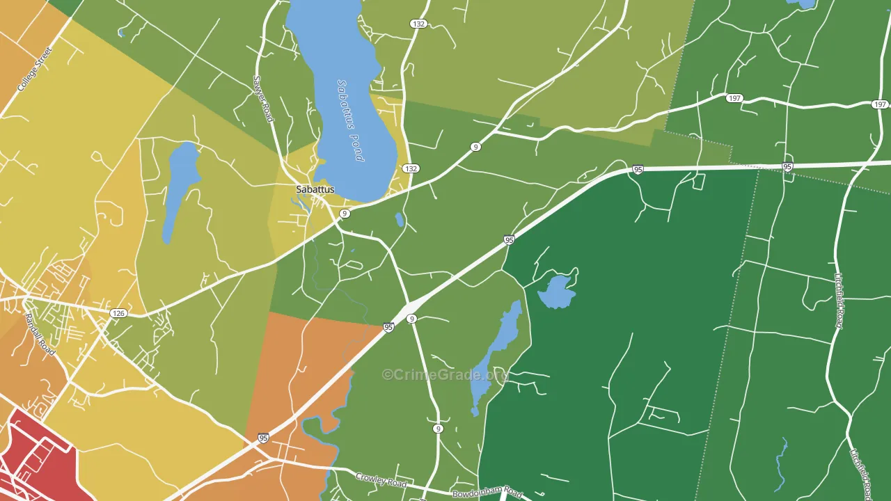 Sabattus, ME Map of Theft Rates
