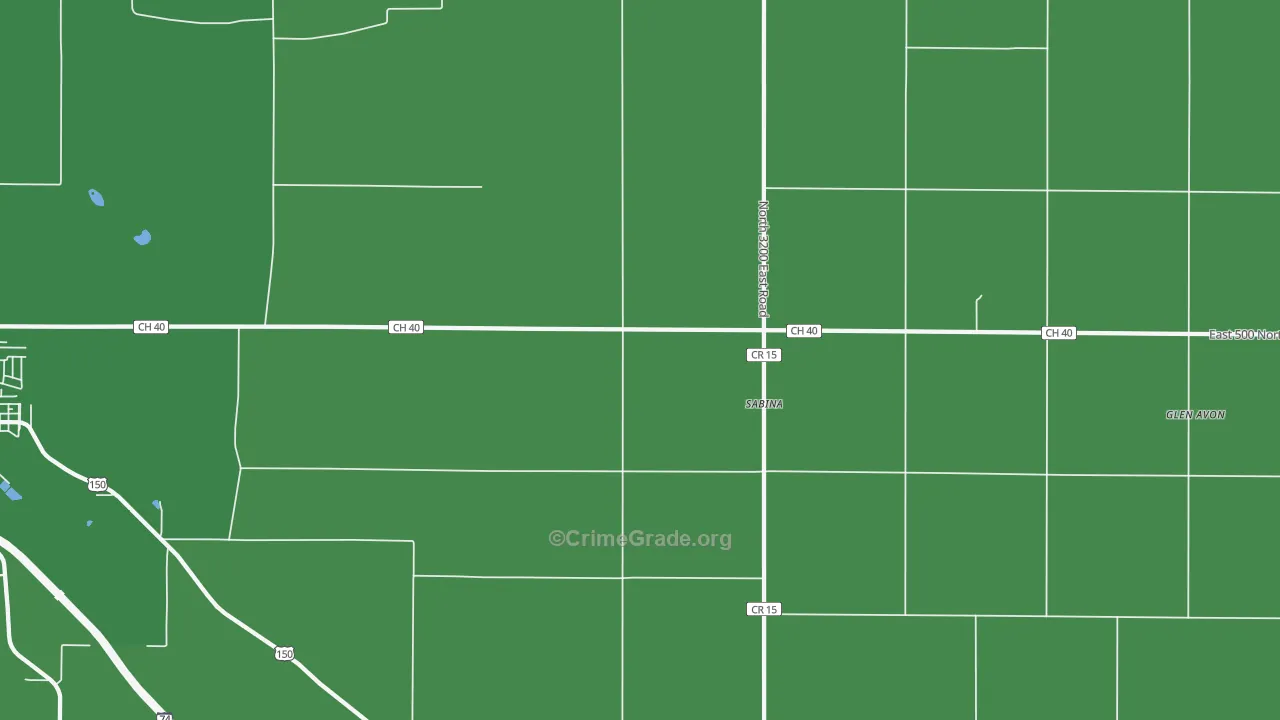 Sabina, IL Map of Theft Rates
