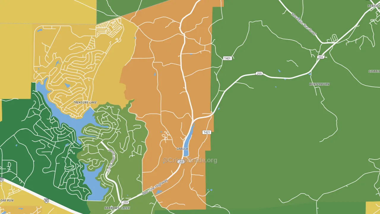 Sabula, PA Map of Theft Rates