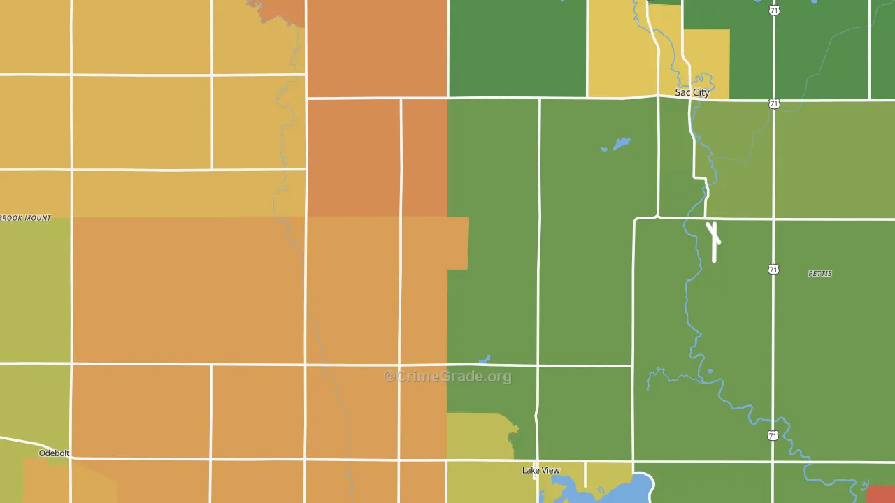 Sac County, IA Map of Theft Rates