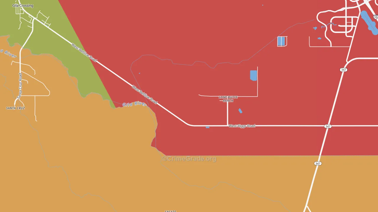 Sacate, AZ Map of Theft Rates