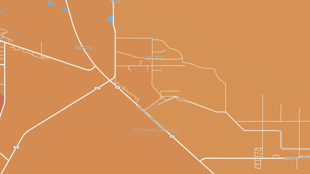 Sacaton Flats, AZ Map of Theft Rates