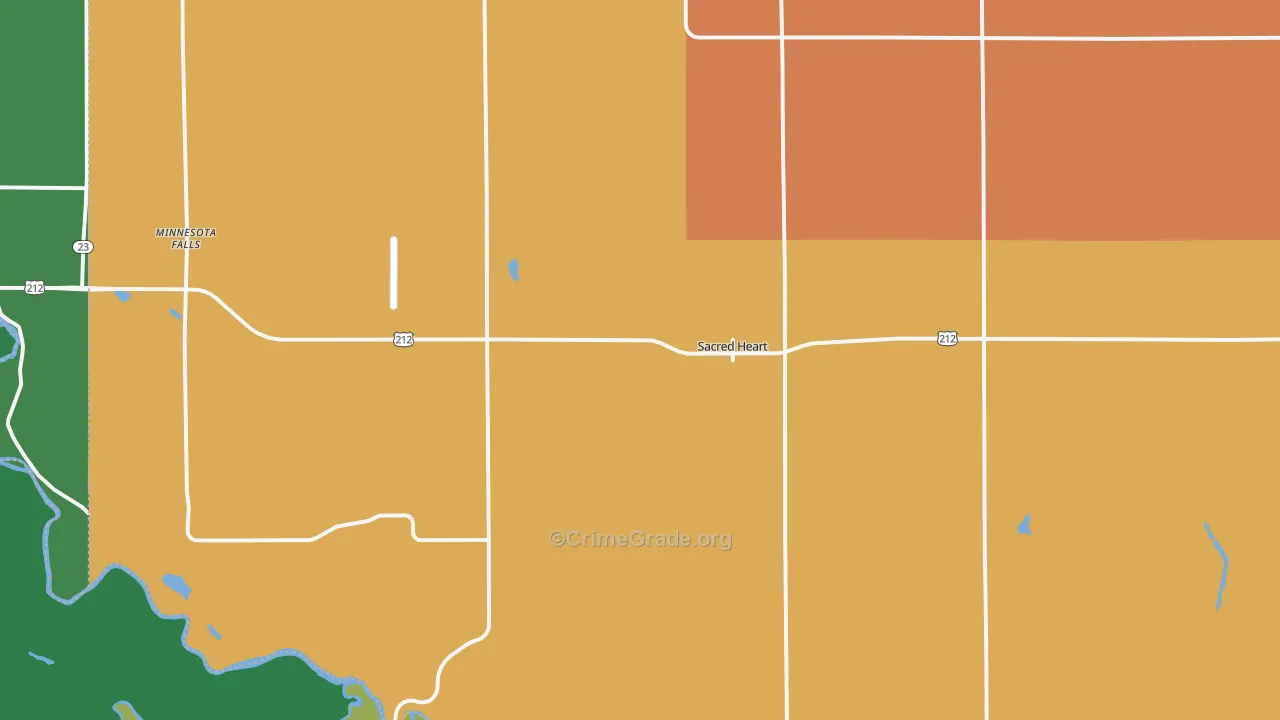 Sacred Heart, MN Map of Theft Rates