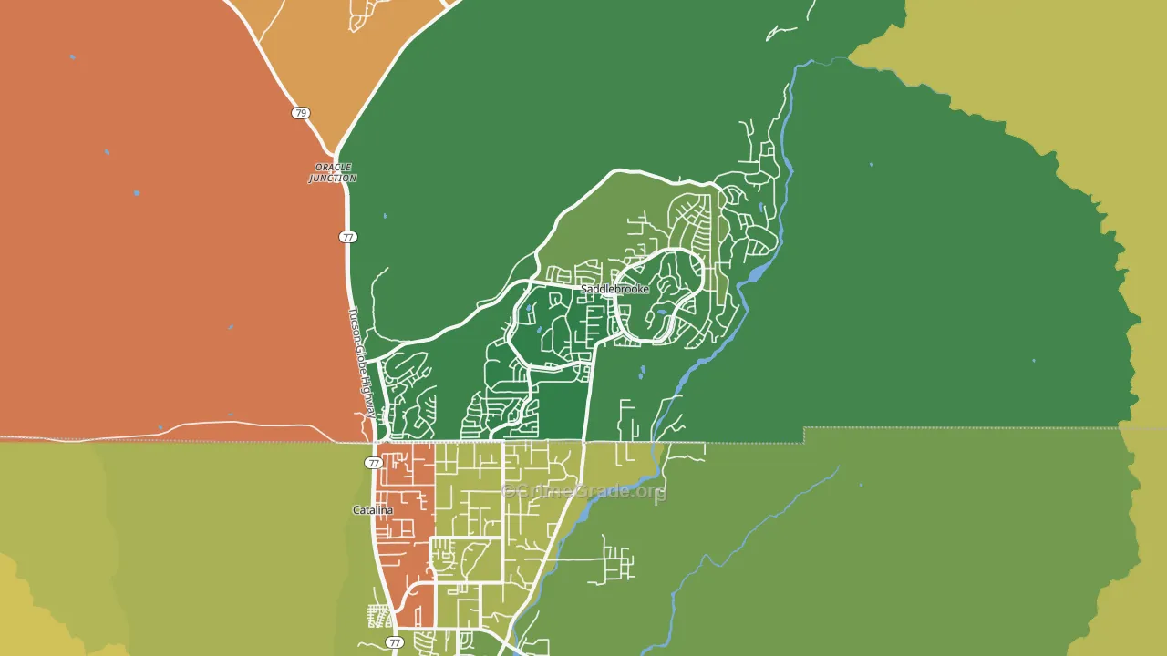 Saddlebrooke, AZ Map of Theft Rates